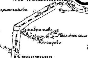 Почтовая карта Ярославской губернии 1874 г. фрагмент.
